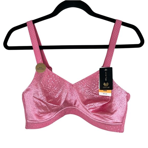 Wacoal Womens Pink Wirefree Bra US 36DD Back Appeal 852303 - Picture 1 of 6